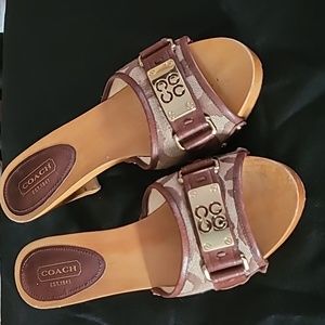 Coach mule wooden sandals